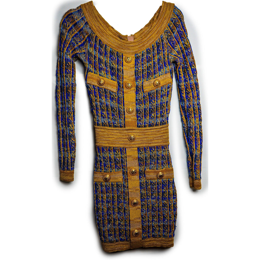 BALMAIN Robe à maille crochets taille 38 - gabyparis.fr