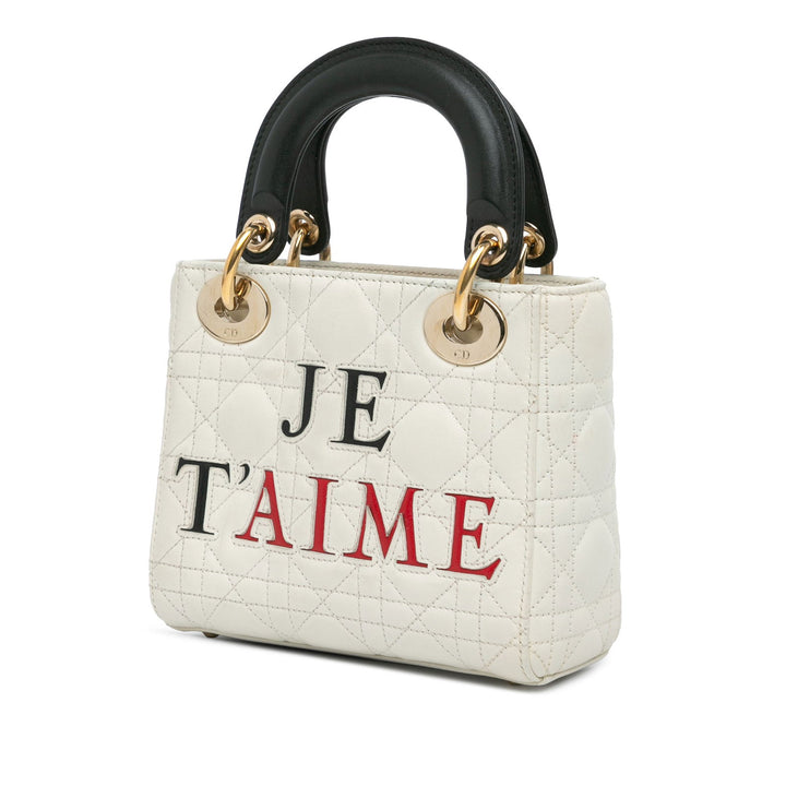 Dior Mini Lambskin Cannage DiorAmour Chinese Valentines Lady Dior White - gabyparis.fr
