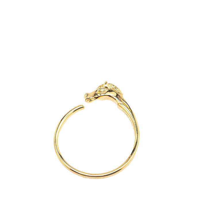 Hermès Gold Plated Tete de Cheval Horse Bangle Gold - gabyparis.fr