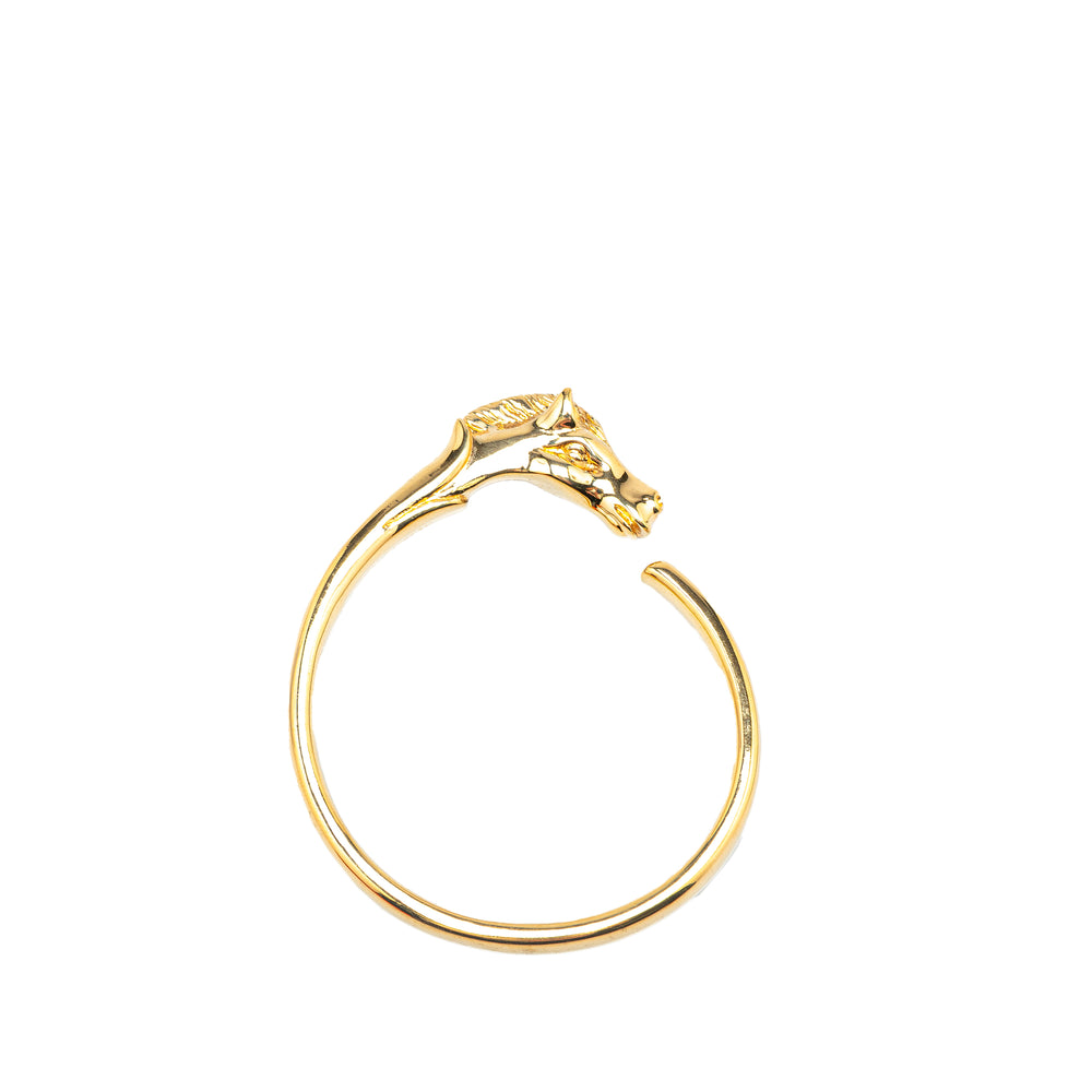 Hermès Gold Plated Tete de Cheval Horse Bangle Gold - gabyparis.fr