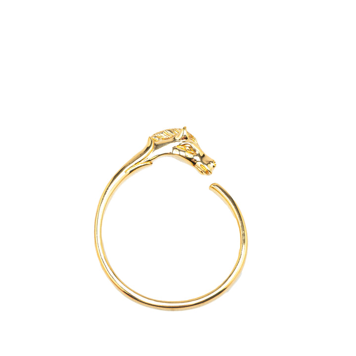 Hermès Gold Plated Tete de Cheval Horse Bangle Gold - gabyparis.fr
