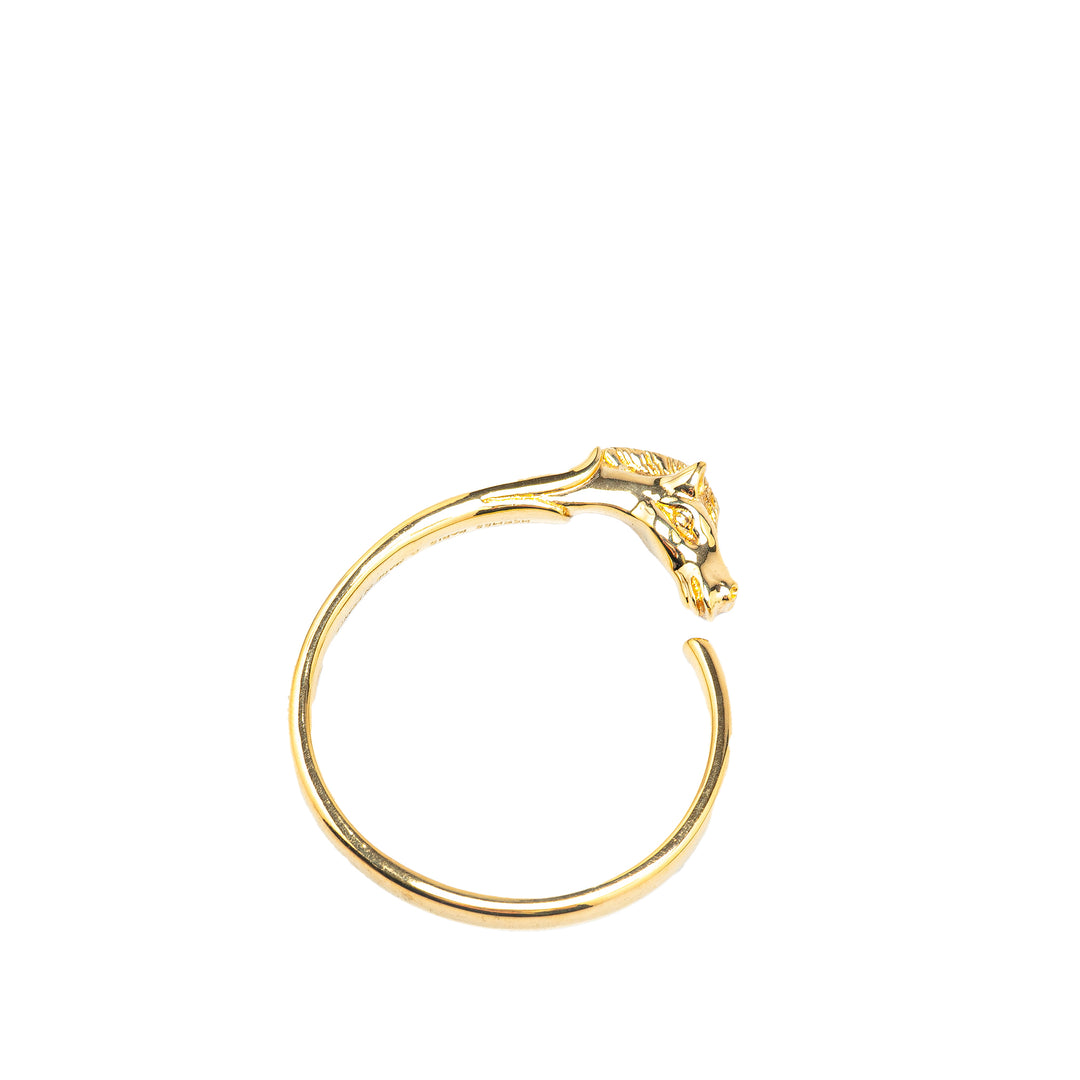 Hermès Gold Plated Tete de Cheval Horse Bangle Gold - gabyparis.fr