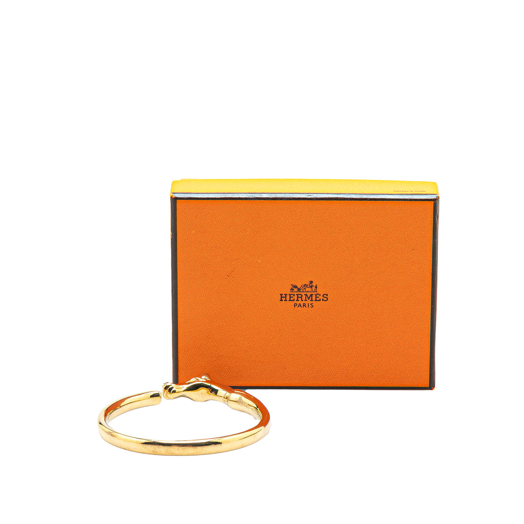 Hermès Gold Plated Tete de Cheval Horse Bangle Gold - gabyparis.fr