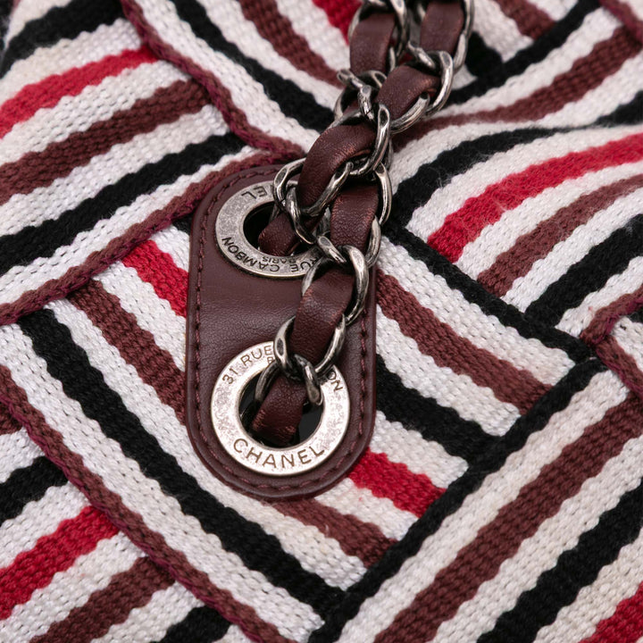 Chanel CC Toile Stripe Flap Blanc – GABY PARIS Authentique