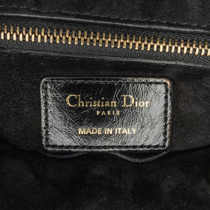 Dior Small Crinkled Cuir verni Cannage My ABCDior Lady Dior Noir – GABY PARIS Authentique