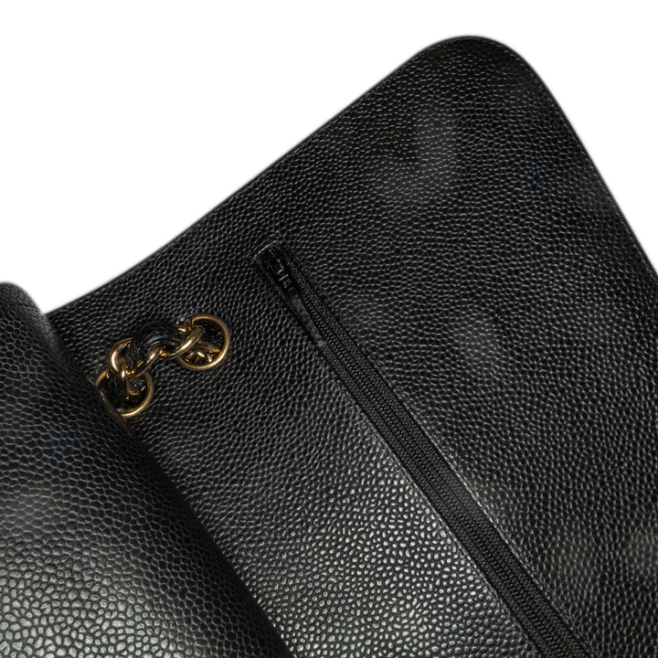 Chanel Jumbo Classic Caviar Double rabat Noir
