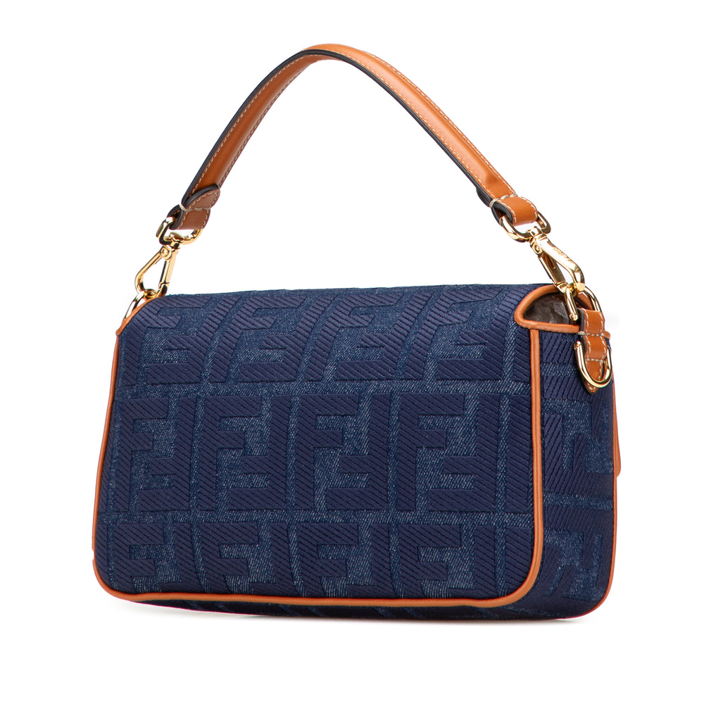 Fendi Zucca Embroidered Jean Baguette Sac cartable Bleu – GABY PARIS Authentique