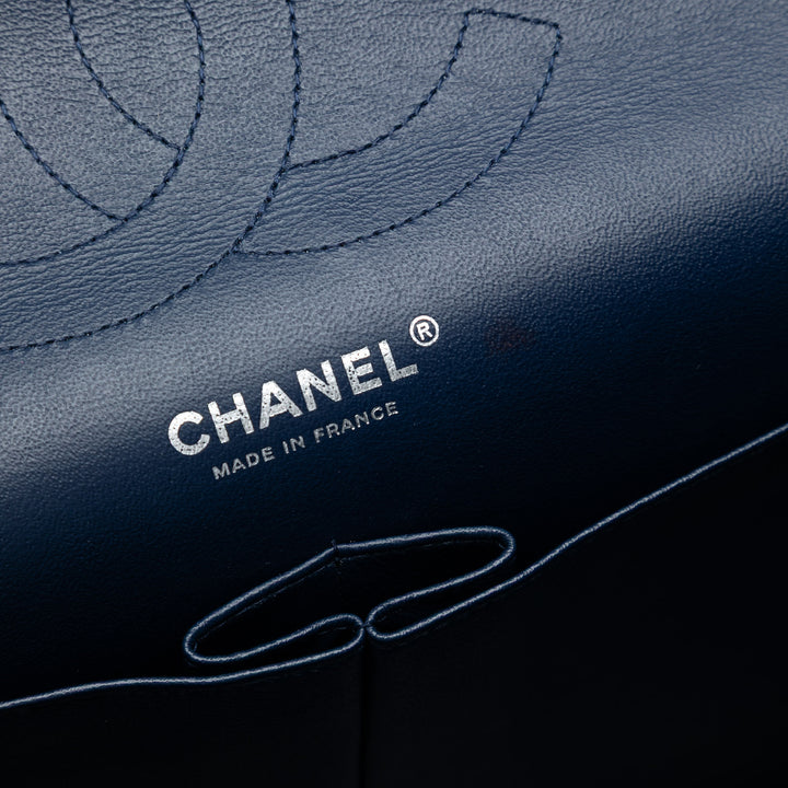 Chanel Jumbo Classic Cuir d’agneau Double rabat Bleu – GABY PARIS Authentique