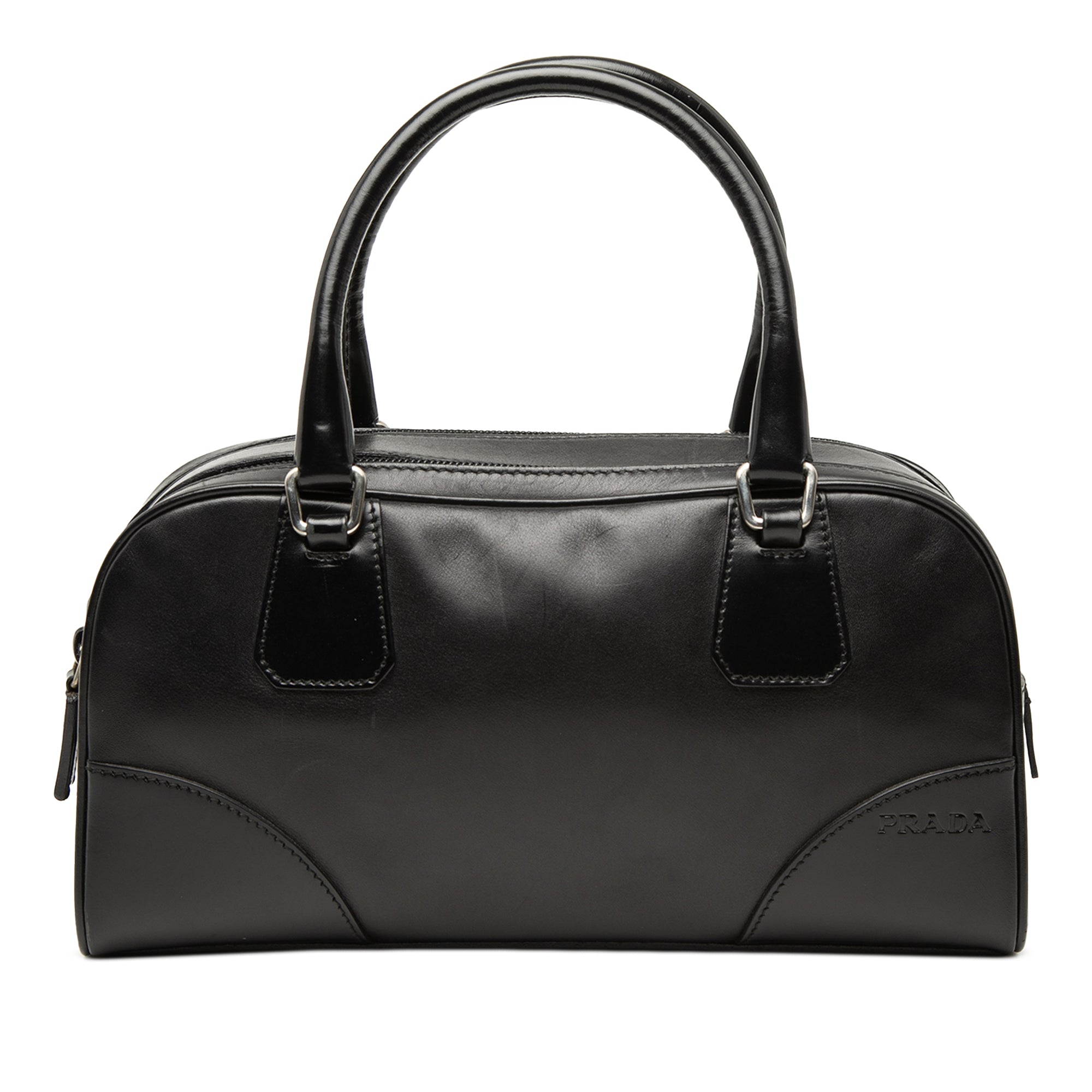 Pre-owned Prada Souple Veau Black bowling bag | GABY PARIS