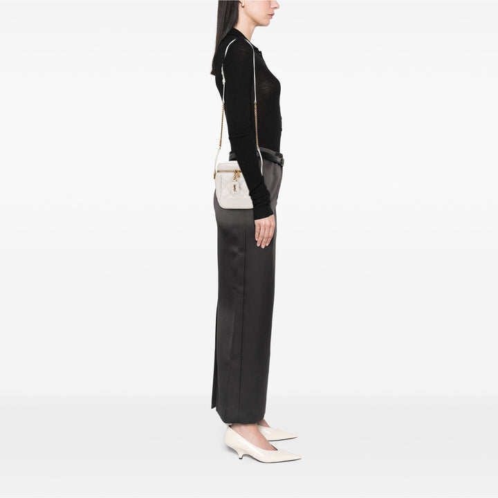 Saint Laurent Grain de Poudre Quilted 80's Vanity Bag Blanc – GABY PARIS Authentique