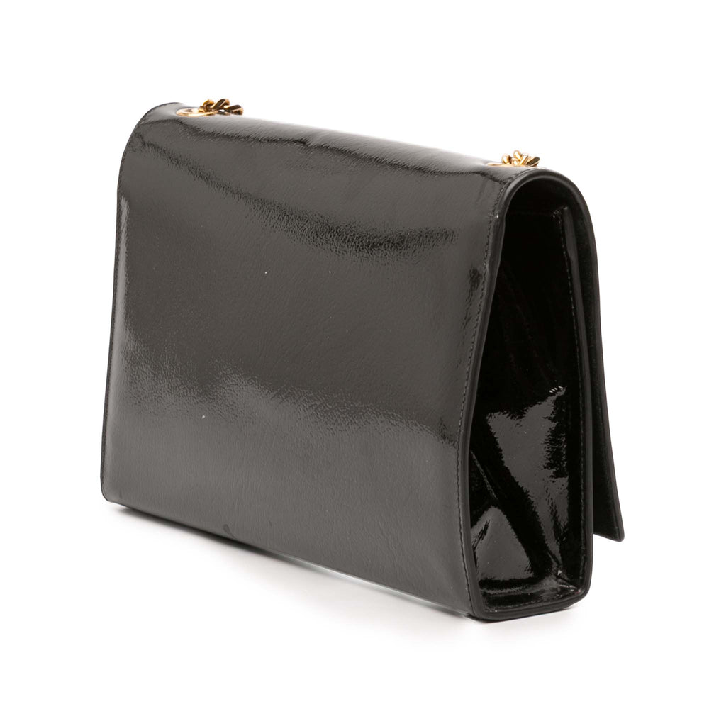 Saint Laurent Medium Cuir verni Monogram Kate Sac porté croisé Noir – GABY PARIS Authentique