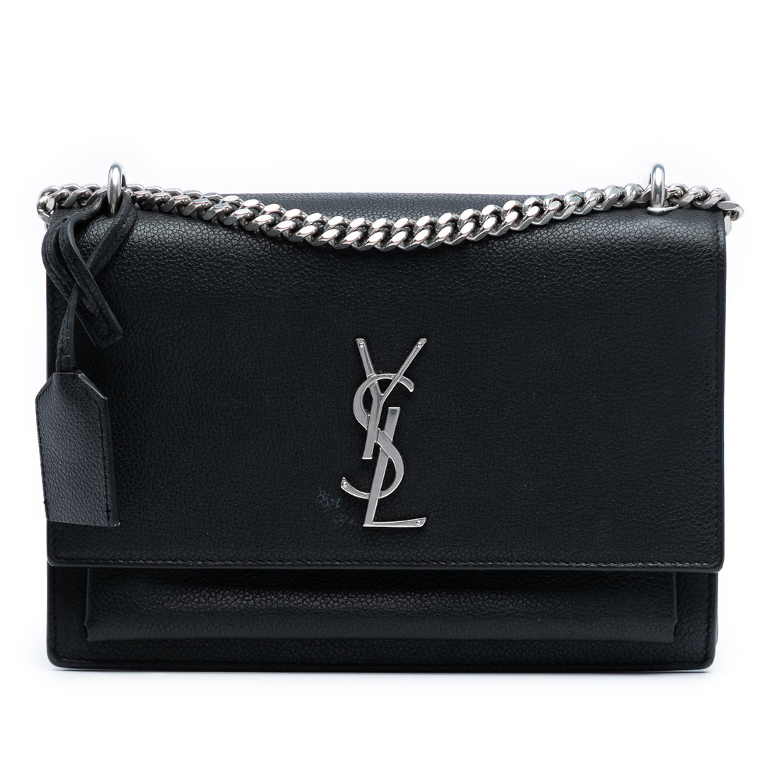 Saint Laurent Medium Grained Cuir de veau Monogram Sunset Sac porté croisé Noir – GABY PARIS Authentique