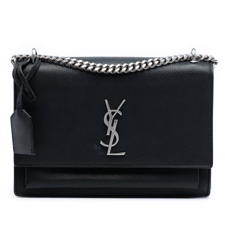 Saint Laurent Medium Grained Cuir de veau Monogram Sunset Sac porté croisé Noir – GABY PARIS Authentique