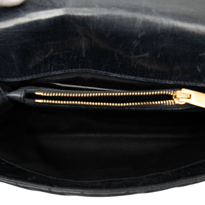 Saint Laurent Medium Chevron Sheepskin Monogram College Sac cartable Noir – GABY PARIS Authentique