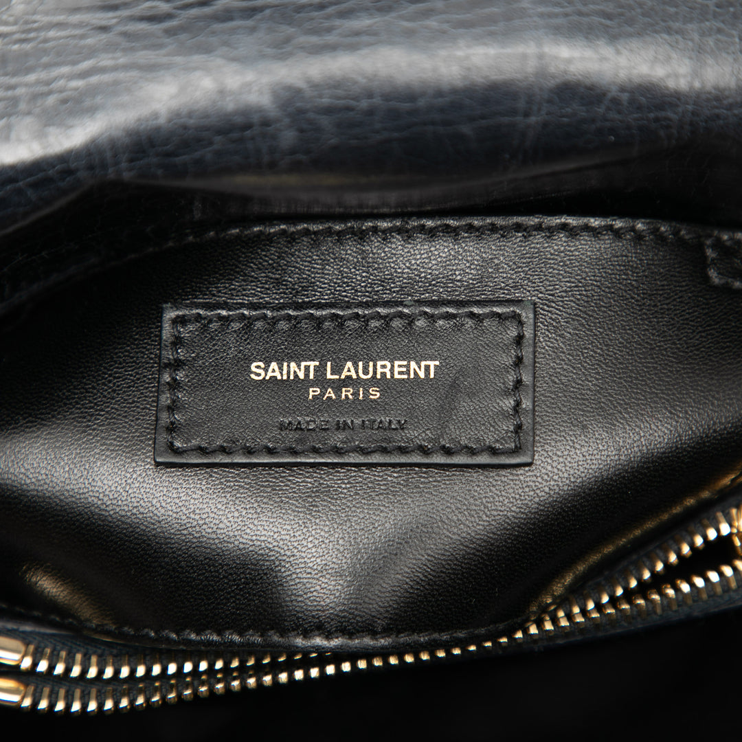 Saint Laurent Medium Chevron Sheepskin Monogram College Sac cartable Noir – GABY PARIS Authentique
