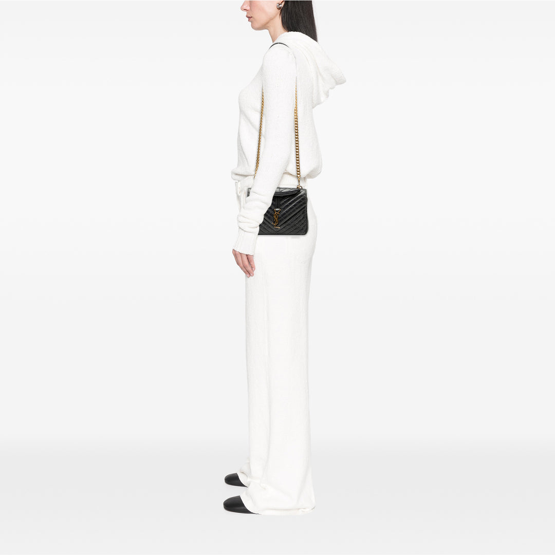 Saint Laurent Medium Chevron Sheepskin Monogram College Sac cartable Noir – GABY PARIS Authentique