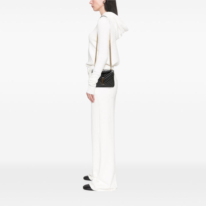 Saint Laurent Medium Chevron Sheepskin Monogram College Sac cartable Noir – GABY PARIS Authentique