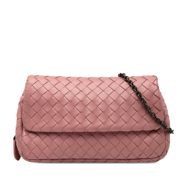 Bottega Veneta Mini Nappa Intrecciato Expandable Chain Sac porté croisé Rose