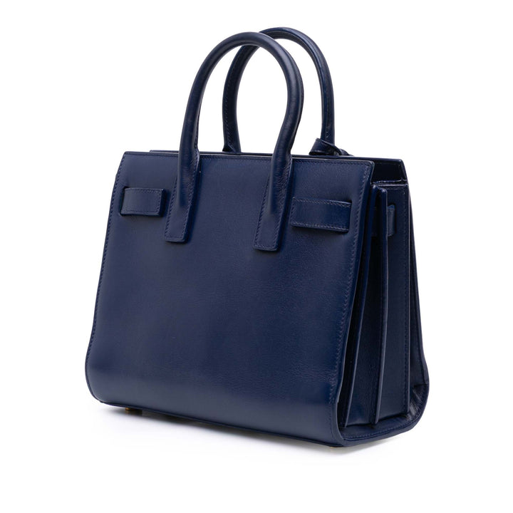 Saint Laurent Nano Cuir Sac De Jour Sac cartable Bleu – GABY PARIS Authentique