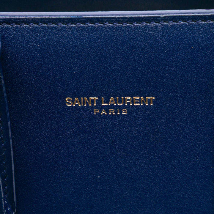 Saint Laurent Nano Cuir Sac De Jour Sac cartable Bleu – GABY PARIS Authentique