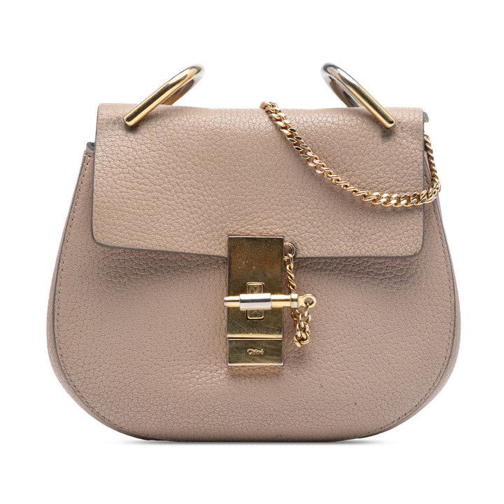 Chloé Mini Grained Cuir d’agneau Drew Sac porté croisé Marron – GABY PARIS Authentique