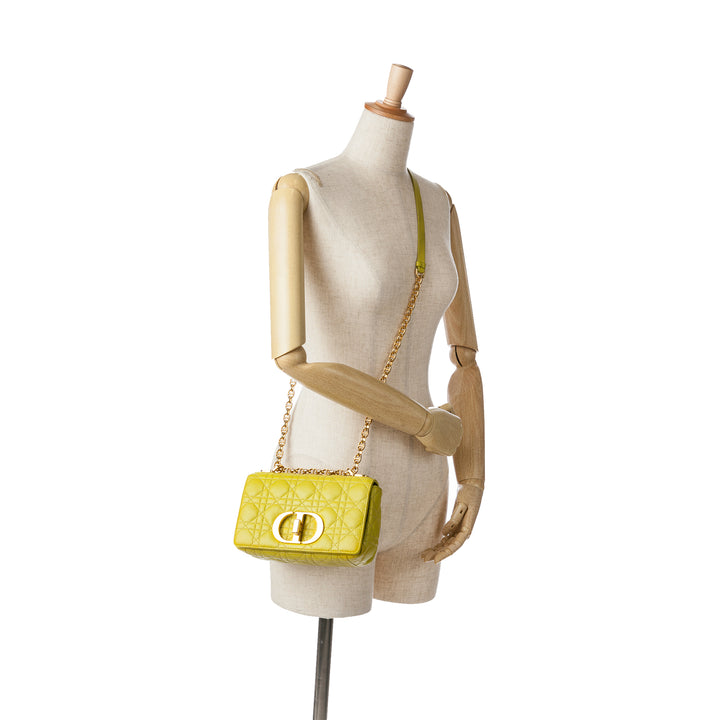Dior Small Calfskin Cannage Caro Bag Yellow - gabyparis.fr