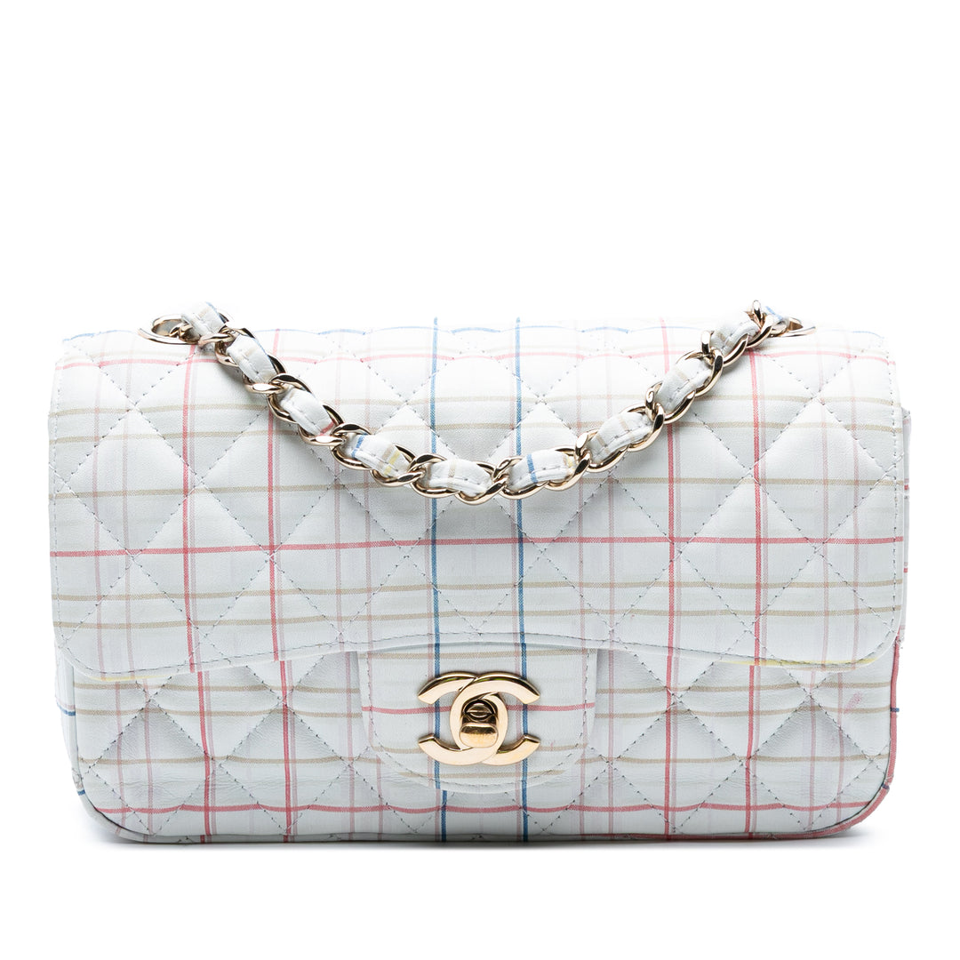 Chanel Mini Rectangular Classic Printed Cuir de veau Simple rabat Blanc – GABY PARIS Authentique