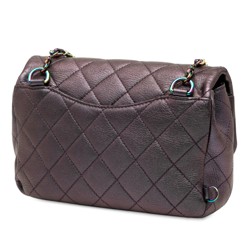 Chanel Small Iridescent Goatskin Rainbow Hardware Double Carry Waist Chain Flap Violet – GABY PARIS Authentique