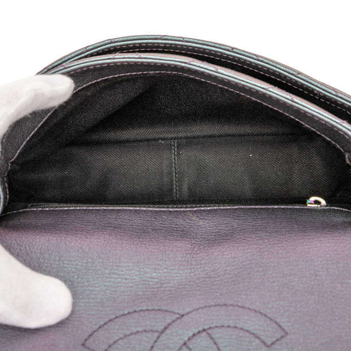 Chanel Small Iridescent Goatskin Rainbow Hardware Double Carry Waist Chain Flap Violet – GABY PARIS Authentique