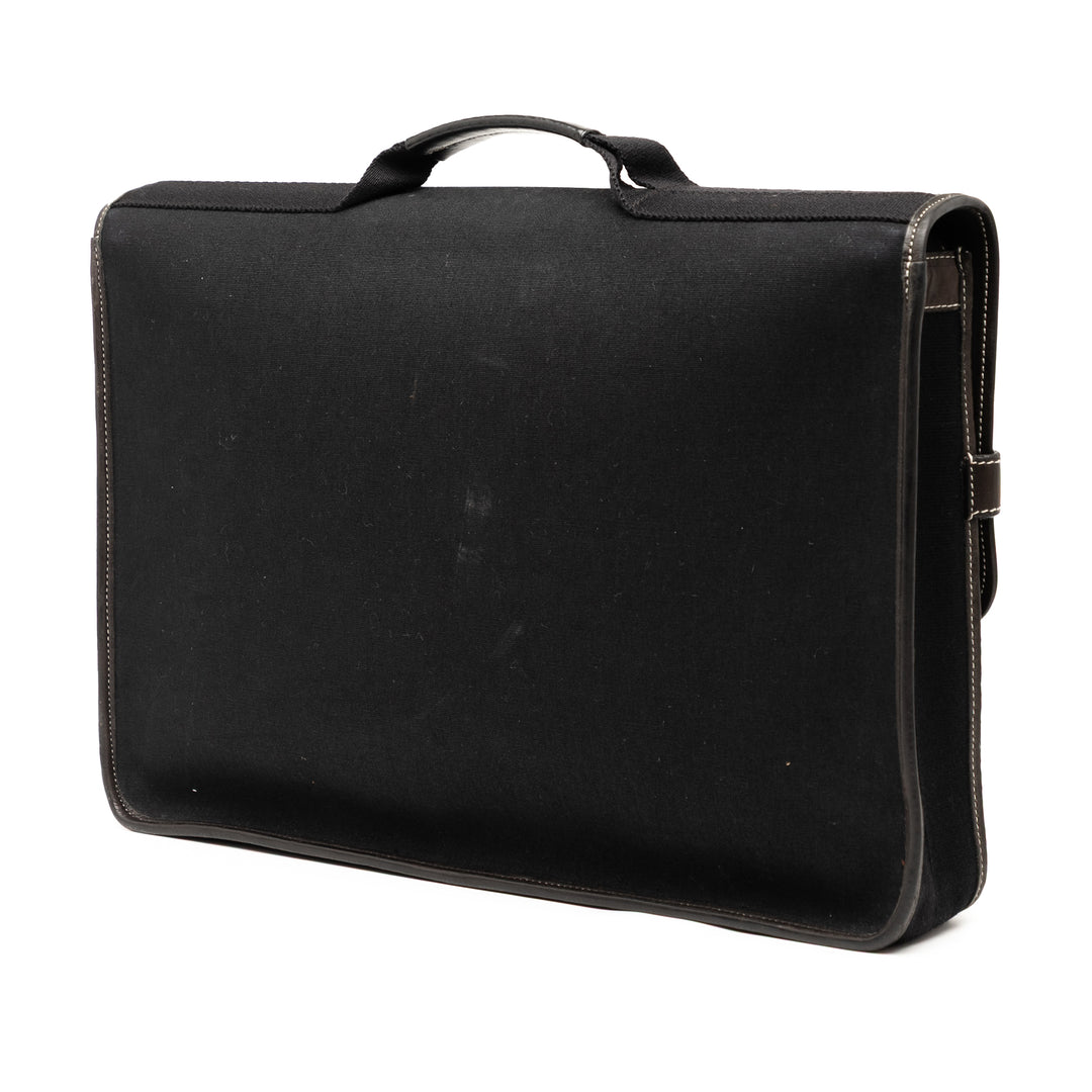 Hermès Toile Officier Buenaventura MM Noir – GABY PARIS Authentique