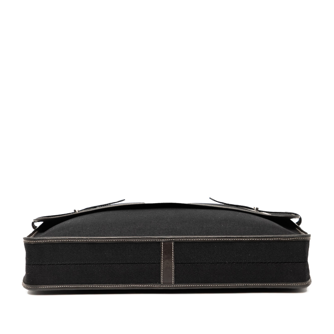 Hermès Toile Officier Buenaventura MM Noir – GABY PARIS Authentique