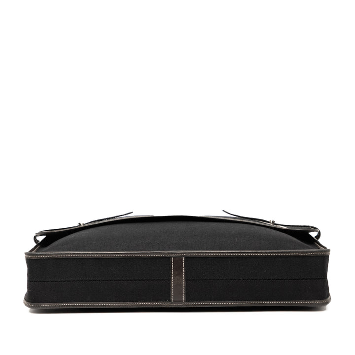 Hermès Toile Officier Buenaventura MM Noir – GABY PARIS Authentique