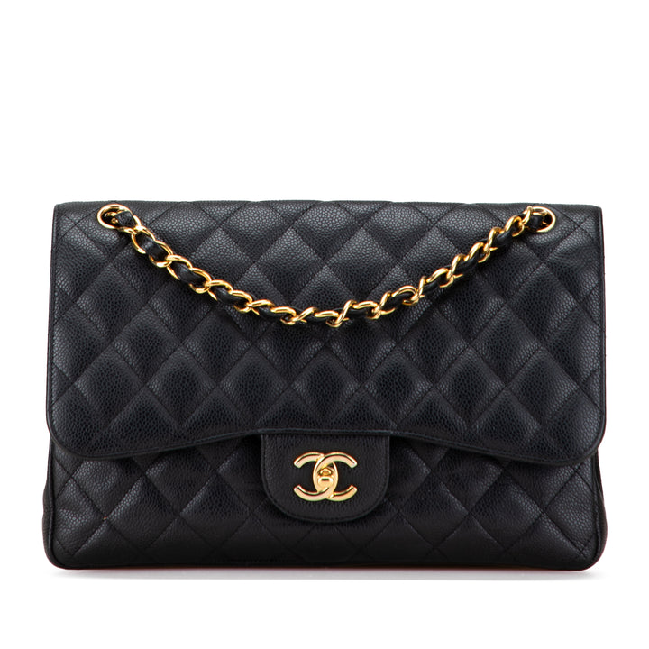Chanel Jumbo Classic Caviar Double rabat Noir – GABY PARIS Authentique