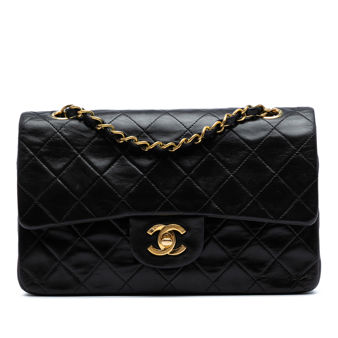 Chanel Small Classic Cuir d’agneau Double rabat Noir