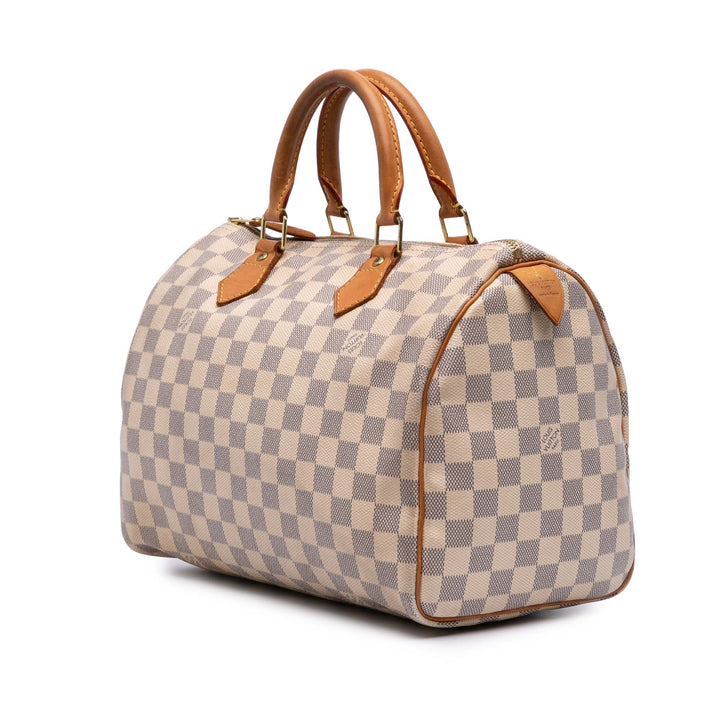 Louis Vuitton Damier Azur Speedy 30 Blanc – GABY PARIS Authentique