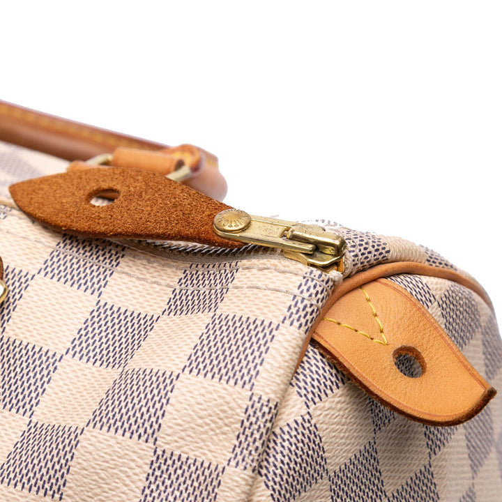 Louis Vuitton Damier Azur Speedy 30 Blanc – GABY PARIS Authentique