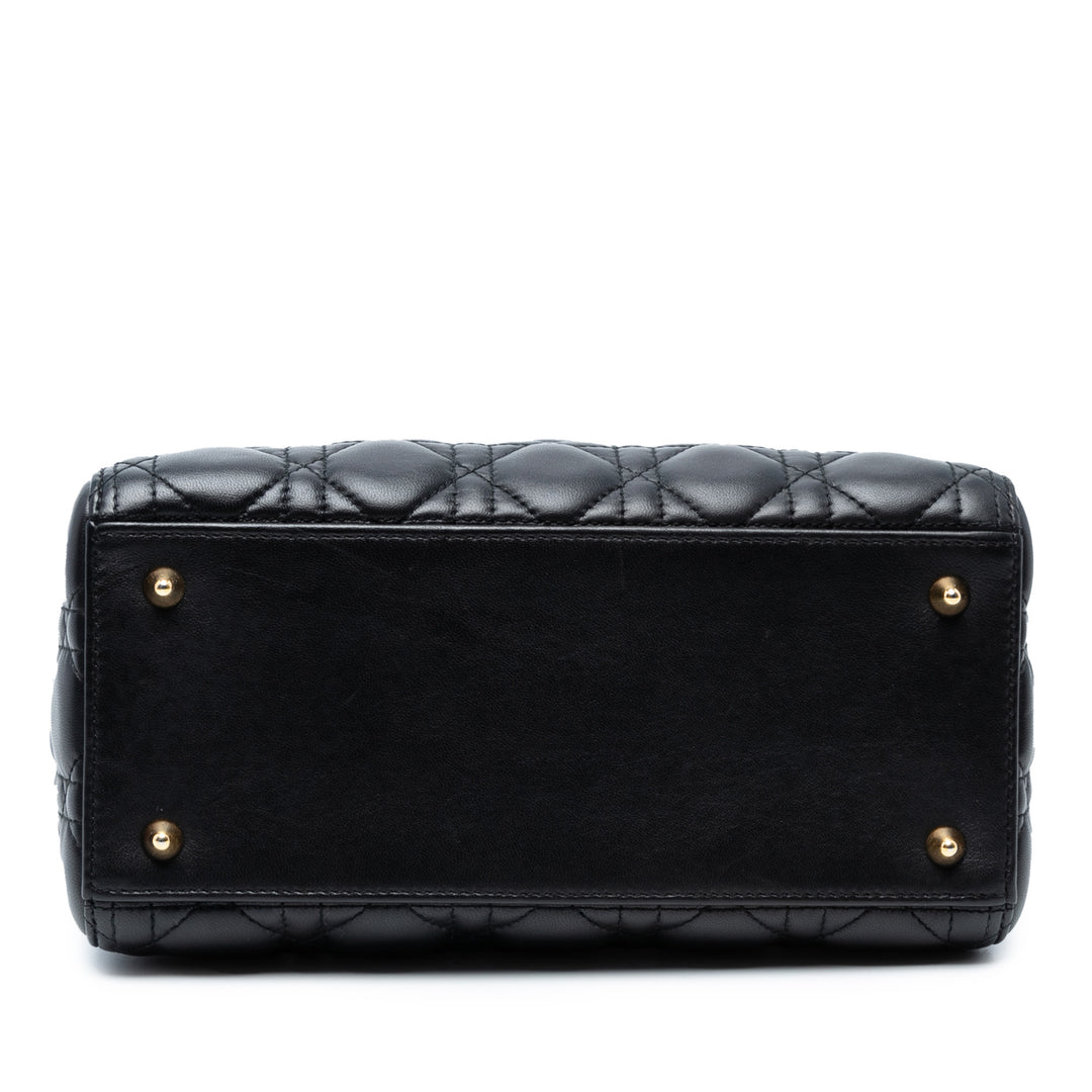 Dior Medium Cuir d’agneau Cannage Lady Dior Noir – GABY PARIS Authentique