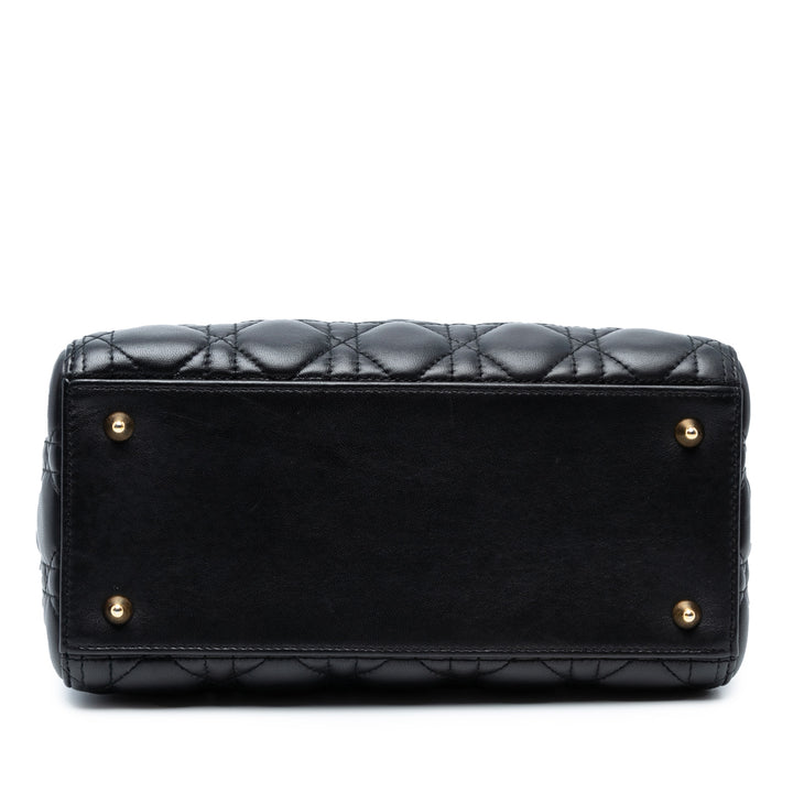 Dior Medium Cuir d’agneau Cannage Lady Dior Noir – GABY PARIS Authentique