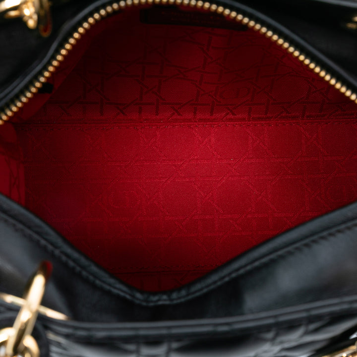 Dior Medium Cuir d’agneau Cannage Lady Dior Noir – GABY PARIS Authentique