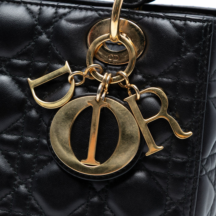 Dior Medium Cuir d’agneau Cannage Lady Dior Noir – GABY PARIS Authentique