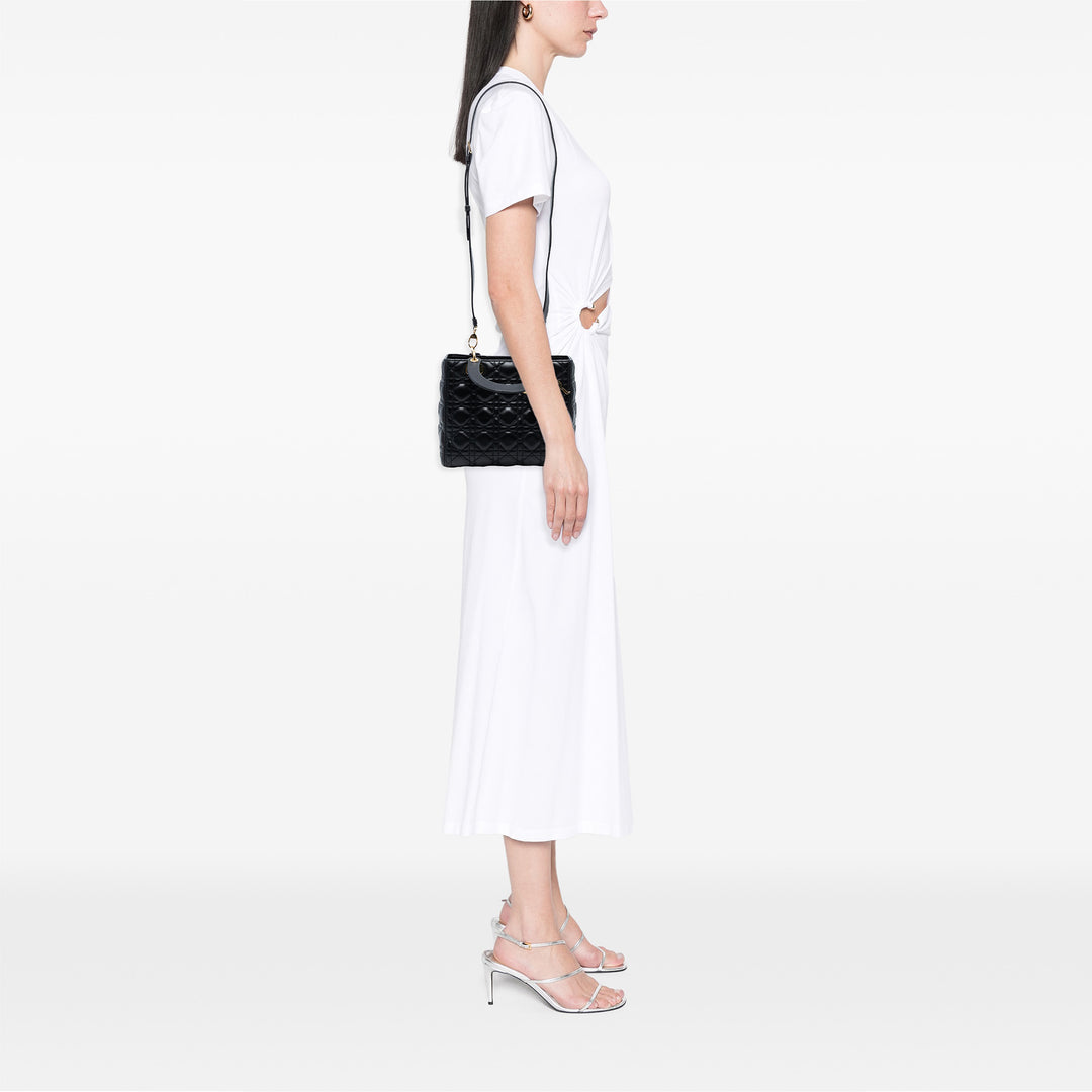 Dior Medium Cuir d’agneau Cannage Lady Dior Noir – GABY PARIS Authentique