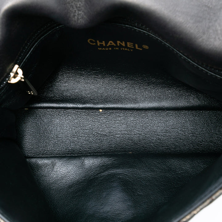 Chanel Small Quilted Iridescent Cuir de veau Crystal Simple rabat Noir – GABY PARIS Authentique