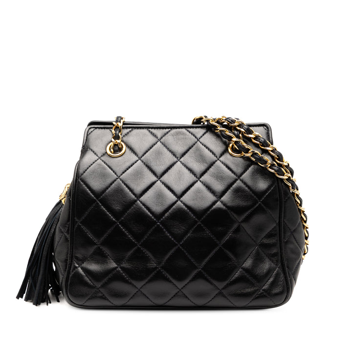 Chanel Mini Quilted Cuir d’agneau Chain Cabas Noir