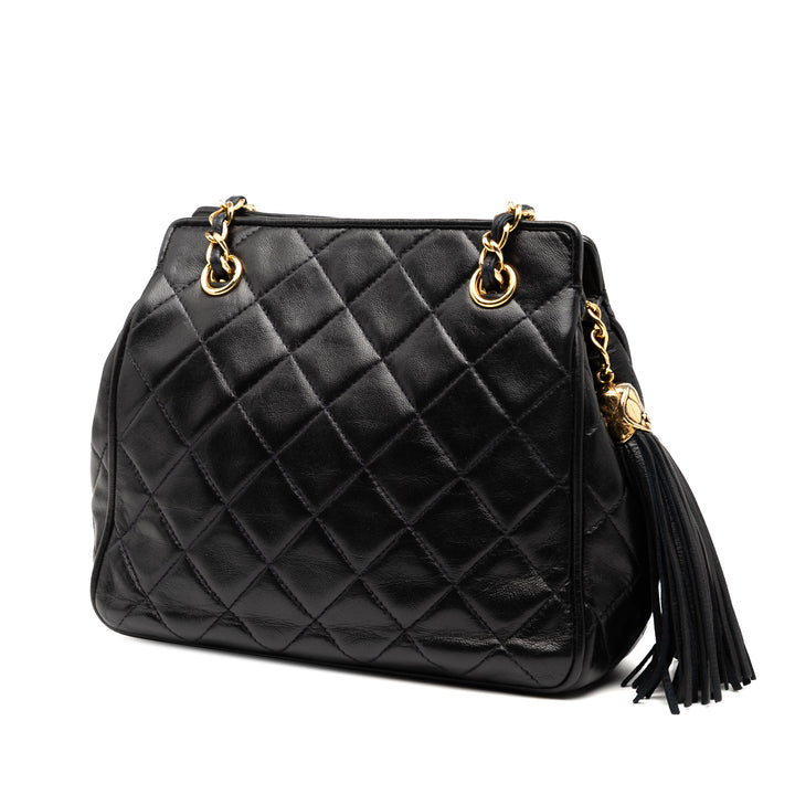 Chanel Mini Quilted Cuir d’agneau Chain Cabas Noir
