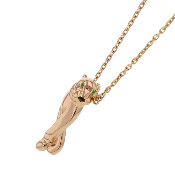 Cartier 18K Rose Doré Onyx and Tsavorite Garnet Panthère de Cartier Pendant Collier Rose