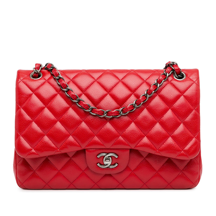 Chanel Jumbo Classic Caviar Double rabat Rouge – GABY PARIS Authentique