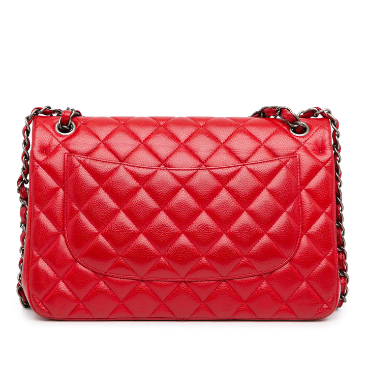 Chanel Jumbo Classic Caviar Double rabat Rouge – GABY PARIS Authentique