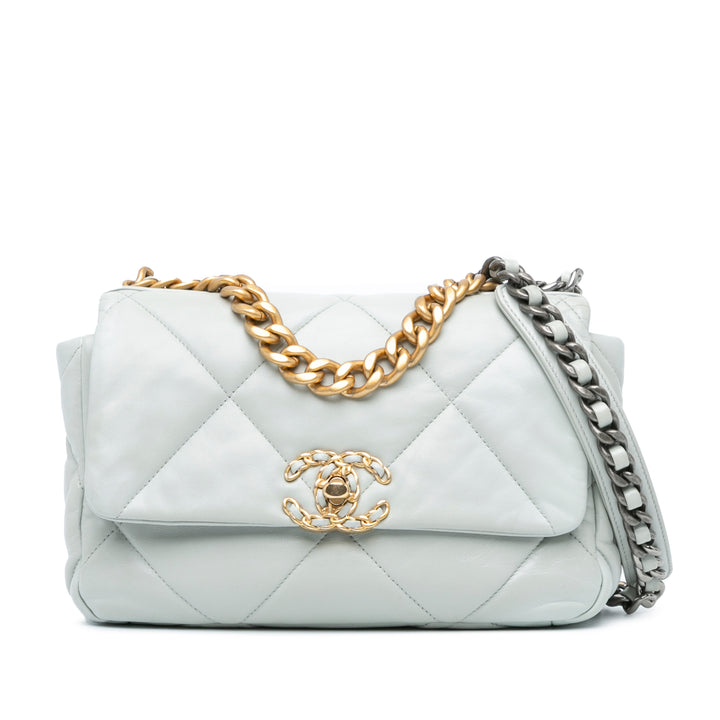 Chanel Medium Lambskin 19 Flap Gray - gabyparis.fr