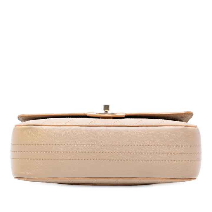 Chanel Medium Classic Cuir de veau Wild Stitch Double rabat Marron – GABY PARIS Authentique