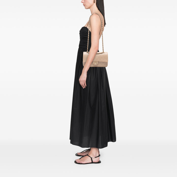 Chanel Medium Classic Cuir de veau Wild Stitch Double rabat Marron – GABY PARIS Authentique